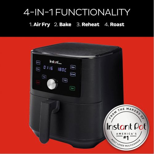  Instant Pot Brands Vortex 4 in 1 Air Fryer, 5.7 L, Hot Air Frying, Baking, Roasting and Warming, 1700 W, 140 3030 01 EU, Black 5.7 L