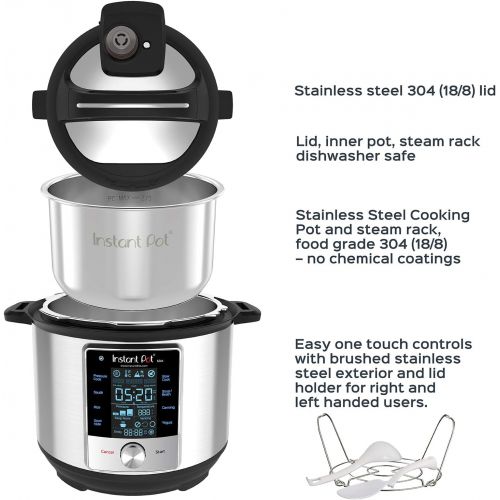  Instant Pot 60 Max 6 Quart Electric Pressure Cooker, Silver