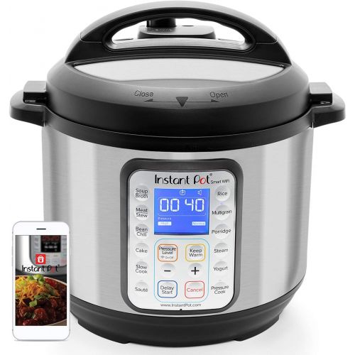  Instant Pot Smart WiFi 6 Quart Electric Pressure Cooker, Silver