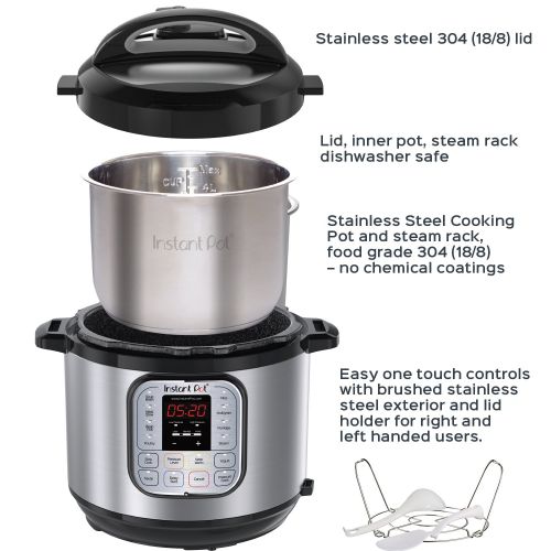  Instant Pot DUO50 7-in-1 Multi-Use Programmable Pressure Cooker, 5 Quart900W