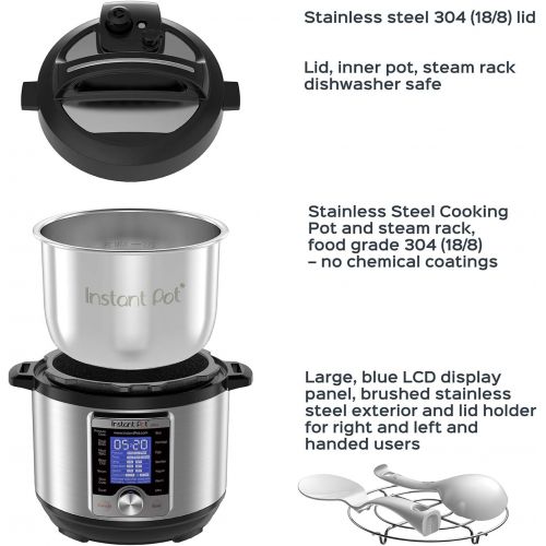  Instant Pot Ultra 6 Qt 10-in-1 Multi- Use Programmable Pressure Cooker, Slow Cooker, Rice Cooker, Yogurt Maker, Cake Maker, Egg Cooker, Saute, Steamer, Warmer, and Sterilizer