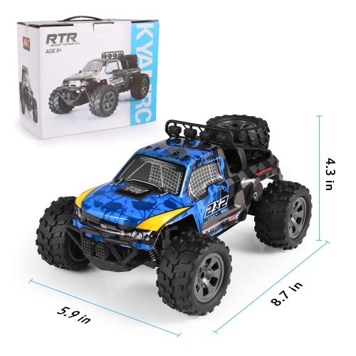  Instecho RC Car, 1:18 All Terrain Remote Control High-Speed Offroad 2.4Ghz 2WD Remote Control Monster Truck, Best Gift for Kids and Adults