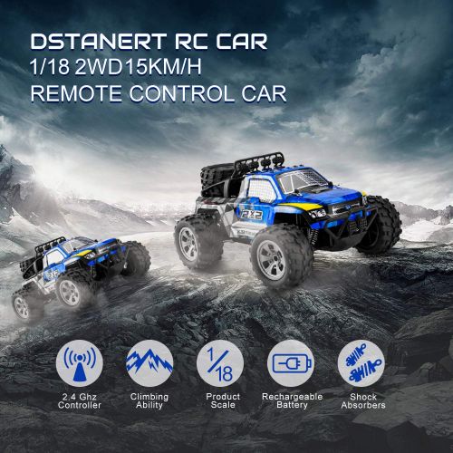  Instecho RC Car, 1:18 All Terrain Remote Control High-Speed Offroad 2.4Ghz 2WD Remote Control Monster Truck, Best Gift for Kids and Adults