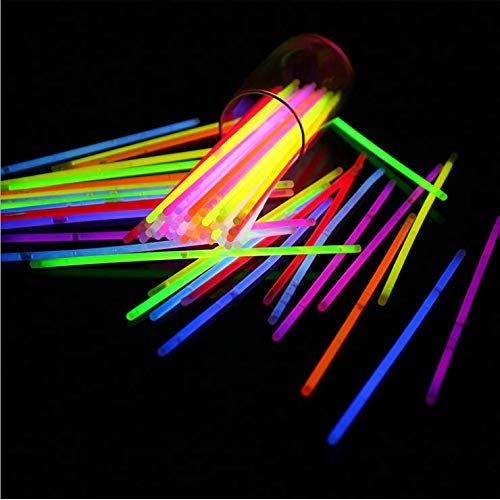  Instecho instecho glow Glow Stick, (300 Pcs Total) 5 Color & Connectors For Bracelets Necklaces, Toys Light Up In The Dark Stick for Party Birthday Halloween Gift, Colorful, 300-PCS