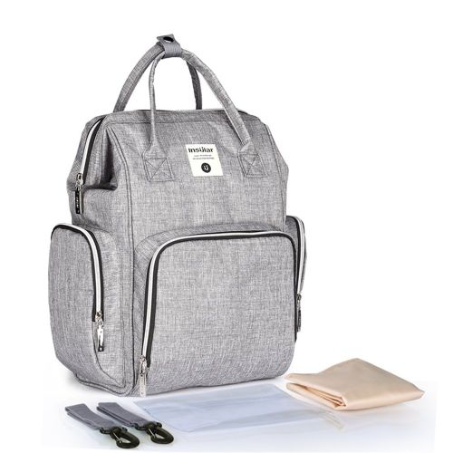  Insular Diaper Backpack Bag Organizer for Mummy All in One (Gray)