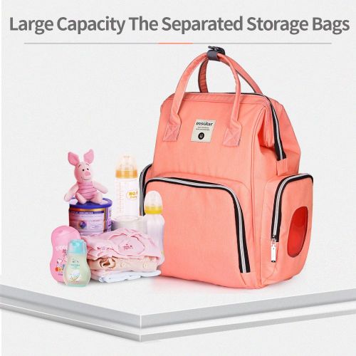  Insular Diaper Backpack Bag Organizer for Mummy All in One (Gray)