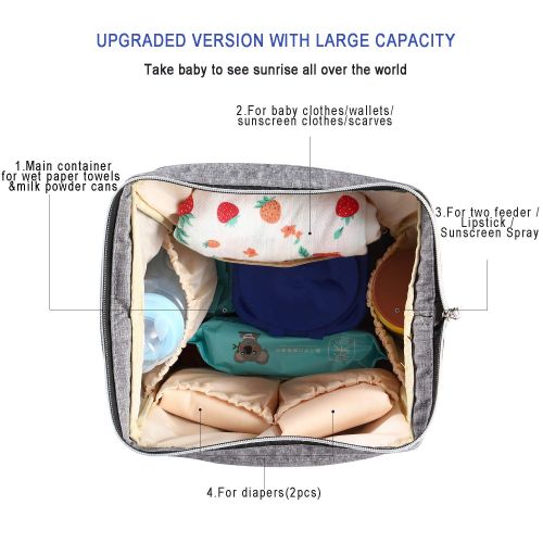  Insular Backpack Diaper Bag with Changing Pad,Waterproof Diaper Backpack for Mom，Large Capacity...