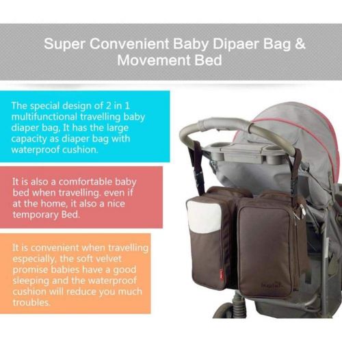  Insular Baby Bassinet Diaper Bag, Waterproof Oxford Portable Bassinet, Travel Changing Station with Fitted...