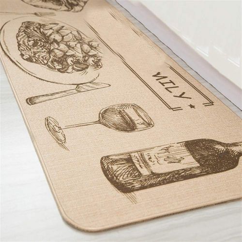  Insun Printing Washable Non Slip Anti Fatigue Linen Look Area Runners Kitchen Rugs and Mats Entryway Door Mat Foods 17.7x71