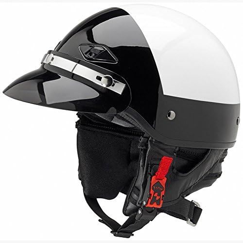  Intapol Official Police Motorcycle Helmet wSmoked Snap-On Visor (BlackWhite, Size Small)