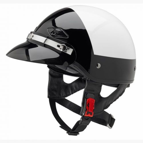  Intapol Official Police Motorcycle Helmet wSmoked Snap-On Visor (BlackWhite, Size Small)