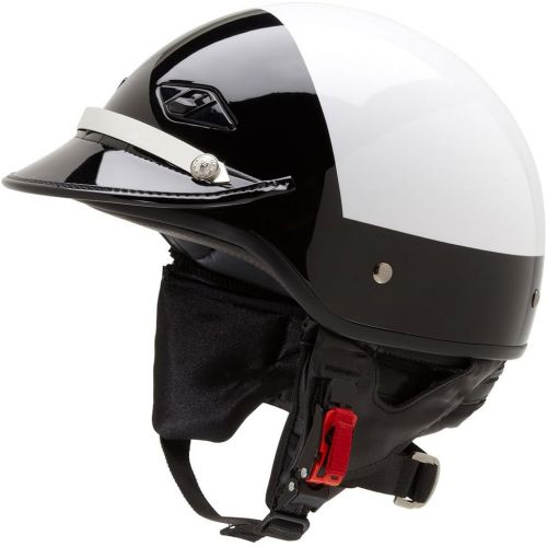  Intapol Official Police Motorcycle Helmet w Patent Leather Visor (BlackWhite, Size XL)