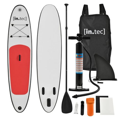  Intec [in.tec] Stand Up Paddle Board 305x71x10cm Surfboard SUP Paddelboard Wellenreiter Aufblasbar Rot