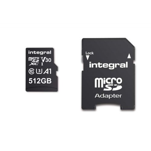  Integral 512GB microSDXC CL10 UHS-I U1 Smartphone and Tablet Memory Card