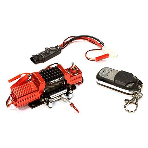  Integy RC Model Hop-ups C25589RED T7 Realistic High Torque Mega Winch w/Remote for Scale Rock Crawler 1/10 Size