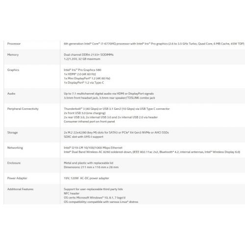  Intel NUC mini PC kit NUC6i7KYK (Intel Core i7)