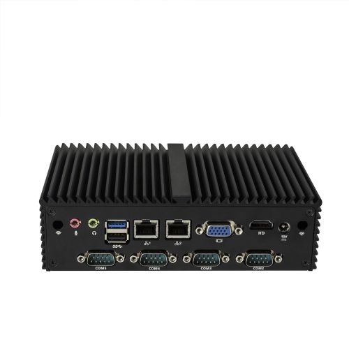  Qotom Industrial Mini Pc Q190X Intel Baytrail J1900 Quad Core,2.00Ghz Barebones 7 Rs232,2 LAN,1 Hd Video,1 Vga,8 USB,Support Windows OsLinux