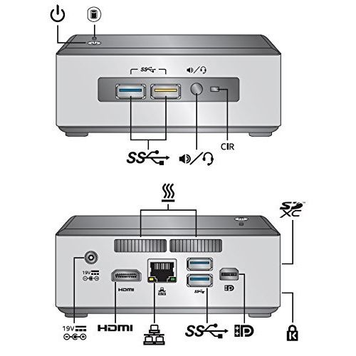  Intel DesktopHTPC 6th Generation Intel Dual-Core i3 2.3GHz, 16GB DDR4, 240GB SSD, Wifi, Bluetooth, 4K Capable, Dual Monitor Capable, Windows 10 Professional 64Bit