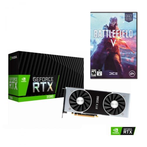  Intel & Nvidia Battlefield V PC Game and Nvidia GeForce RTX 2080 8GB GDDR6 Founders Edition Turing Architecture Graphics Card Brings The Power of Real-time ray tracing and AI to Games