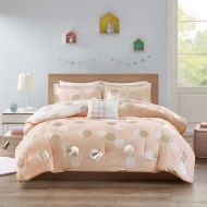 Intelligent MISC 4 Piece Metallic Dot Comforter Full/Queen Set Dotted Bedding Small Polka Dots Circle Girls Themed Pattern Pink White Gold, Polyester