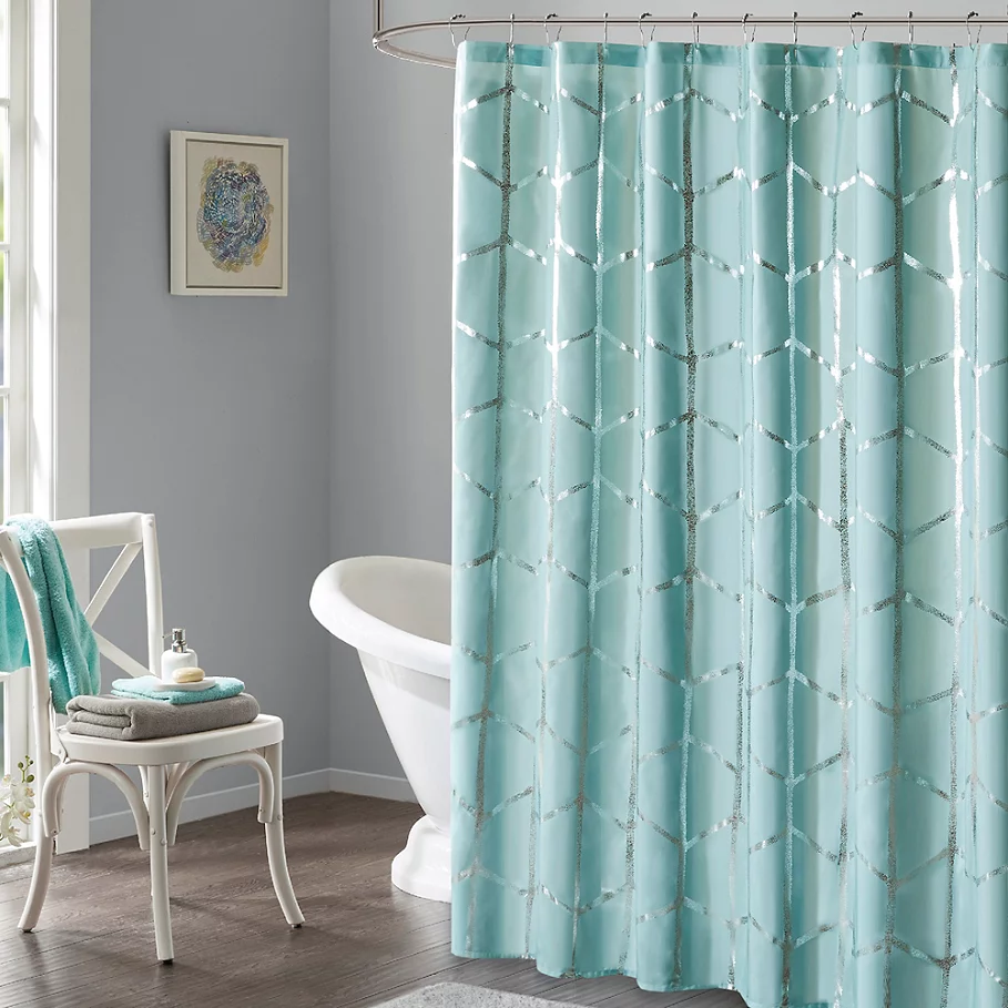 Intelligent Design Raina Metallic Shower Curtain