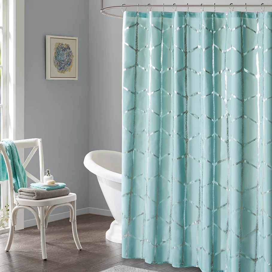  Intelligent Design Raina Metallic Shower Curtain