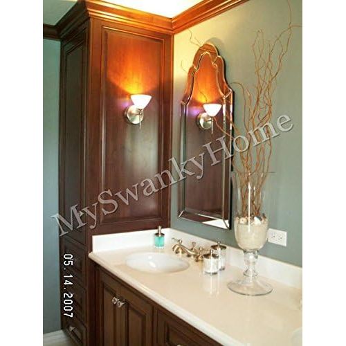  Intelligent Design Contemporary Glass Frame Arch Wall Mirror | Frameless Shaped Vanity