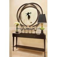 Intelligent Design Extra Large 48 ENTWINED CIRCLES Wall Mirror Black Silver LUXURY Modern Round