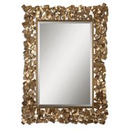 Intelligent Design Gold Metal Mosaic Contemporary Wall Mirror | Modern Vanity