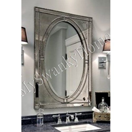  Intelligent Design Beaded Venetian Frameless Vanity Mirror | Glass Frame Large Wall