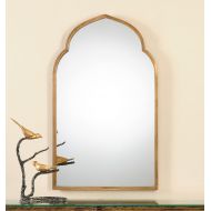 Intelligent Design Gold Shaped Arch Wall Vanity Mirror | Unusual Curved