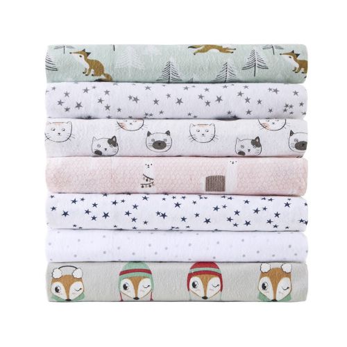  Intelligent Design Cozy Soft Cold Weather 3 Piece Sheet Set, Twin, Seafoam Foxes