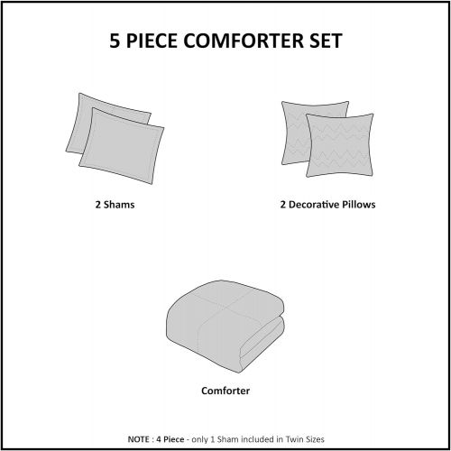  Intelligent Design Waterfall Comforter Set FullQueen Size - Teal, Ruffles  5 Piece Bed Sets  Ultra Soft Microfiber Teen Bedding for Girls Bedroom