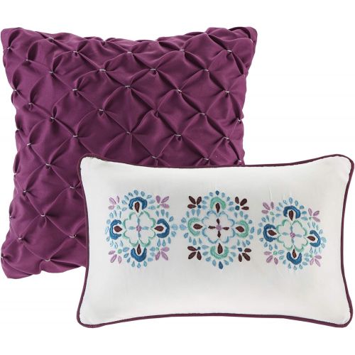  Intelligent Design Joni Comforter Set FullQueen Size - Purple, Blue, Bohemian Pattern  5 Piece Bed Sets  Ultra Soft Microfiber Teen Bedding for Girls Bedroom
