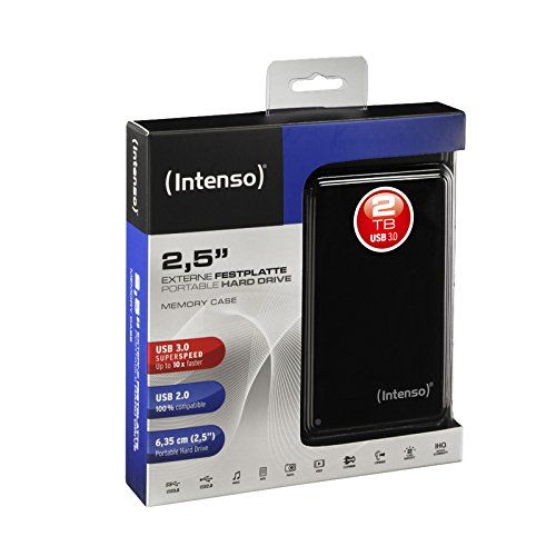  [아마존 핫딜]  [아마존핫딜]Intenso Memory Case 2 TB Externe Festplatte (6,35 cm (2,5 Zoll) 5400 U/min, 8 MB Cache, USB 3.0) schwarz