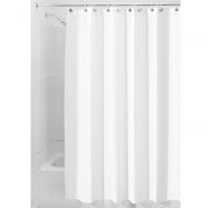 InterDesign Fabric Shower Curtain, Modern Mildew-Resistant Bath Liner for Master, Kids, Guest Bathroom, Stall White