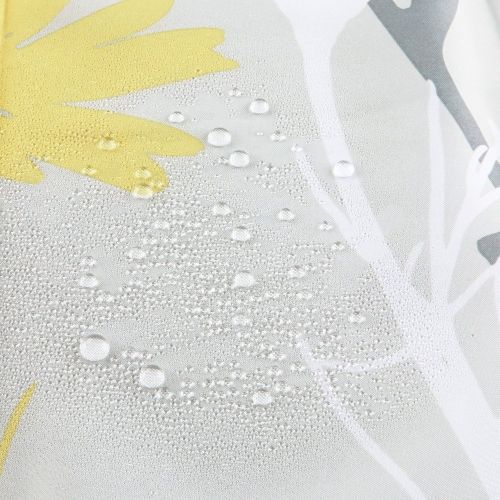  InterDesign Daizy Shower Curtain, Gray and Yellow, 54 x 78-Inch