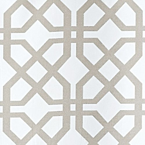  InterDesign Trellis Fabric Shower Curtain - Stall 54 x 78, Stone Gray/White