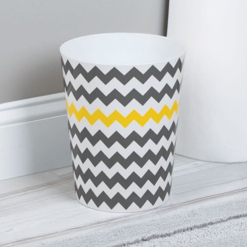  InterDesign Chevron Waste Can, Gray/Yellow