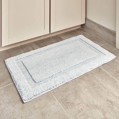  InterDesign Microfiber Spa Bathroom Accent Rug, 34” x 21 Inches, Water