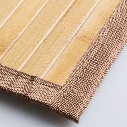  InterDesign Formbu Bamboo Floor Mat Non-Skid, Water-Repellent Runner Rug for Bathroom, Kitchen, Entryway, Hallway, Office, Mudroom, Vanity, 34 x 21, Natural Wood