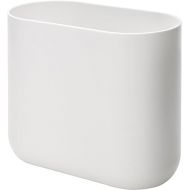 iDesign Slim Oval Plastic Waste Basket The Cade Collection, 10.56” x 5.5” x 9.77”, White