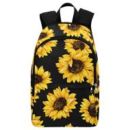 InterestPrint Custom Summer Sunflower Pttern Casual Backpack School Bag Travel Daypack Gift
