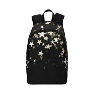 InterestPrint Adult Casual Backpack Stars Black Custom College School Bag Travel Daypack