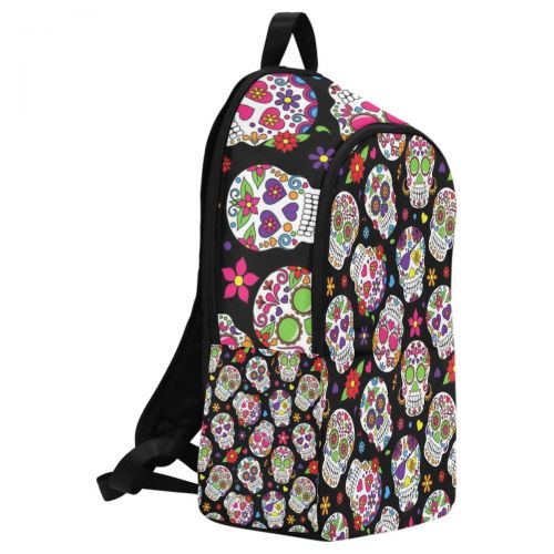  InterestPrint Custom Halloween Day of the Dead Sugar Skull Casual Backpack School Bag Travel Daypack Gift