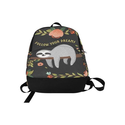  InterestPrint Sloth Fllow Your Dream Quote Casual Backpack College School Bag Travel Daypack