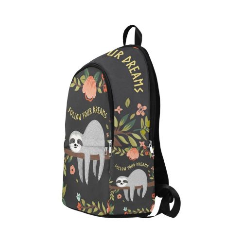  InterestPrint Sloth Fllow Your Dream Quote Casual Backpack College School Bag Travel Daypack