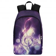 InterestPrint Custom Fantasy Musical Note Treble Clef Purple Casual Backpack School Bag Travel Daypack Gift