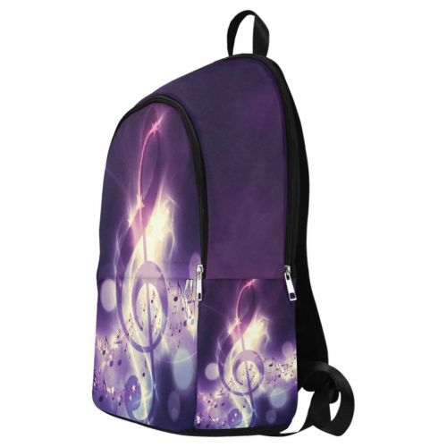  InterestPrint Custom Fantasy Musical Note Treble Clef Purple Casual Backpack School Bag Travel Daypack Gift