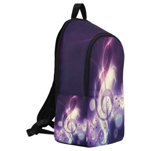  InterestPrint Custom Fantasy Musical Note Treble Clef Purple Casual Backpack School Bag Travel Daypack Gift